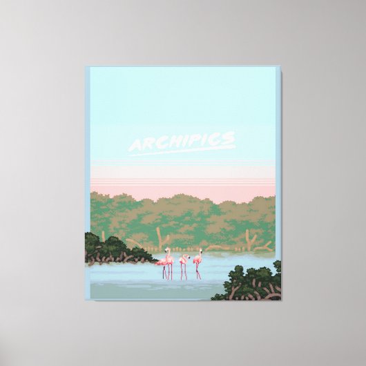 ファミおもしろいンゴ愛好家4 | Flamingo Gives Lover キャンバスプリント (正面)