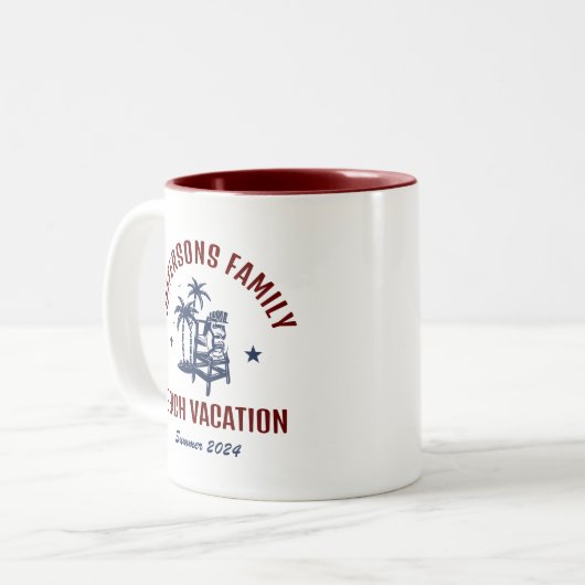 ファミカスタマイズリバケーションレトロビーチホリディトリップ ツートーンマグカップ (正面左)