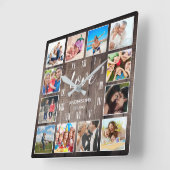 ファミカスタムリーフォトファ素朴ームハウスラブローマン スクエア壁時計 (傾斜)