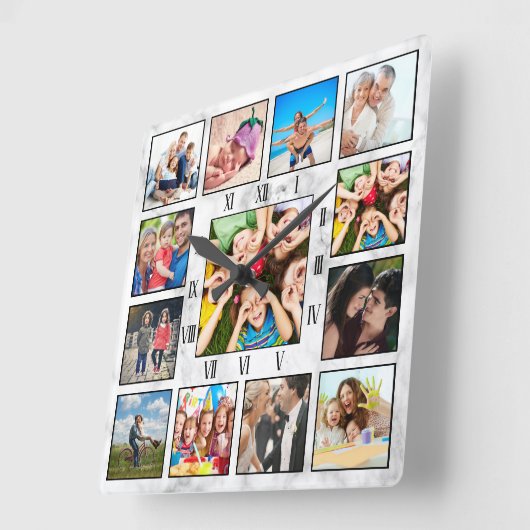 ファミカスタムリーベビーフォエレガントト大理石記念碑 スクエア壁時計 (傾斜)