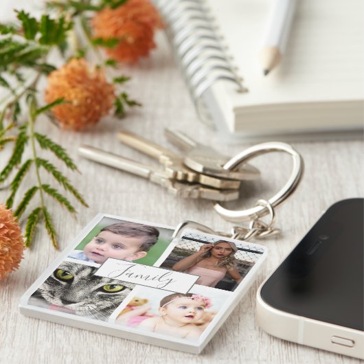 ファミカッコいいリモダンフォトコラージキーチェーン キーホルダー (正面右)