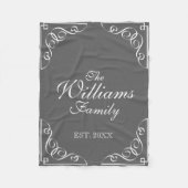 ファミパーソナライズされたリの姓グレーフリースブランケット フリースブランケット (正面)