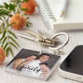 ファミパーソナライズされたリフォトキーチェーン キーホルダー (正面右)