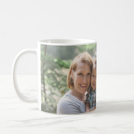 ファミパーソナライズされたリフォトデザイン独自のアップロード画像 コーヒーマグカップ (左)