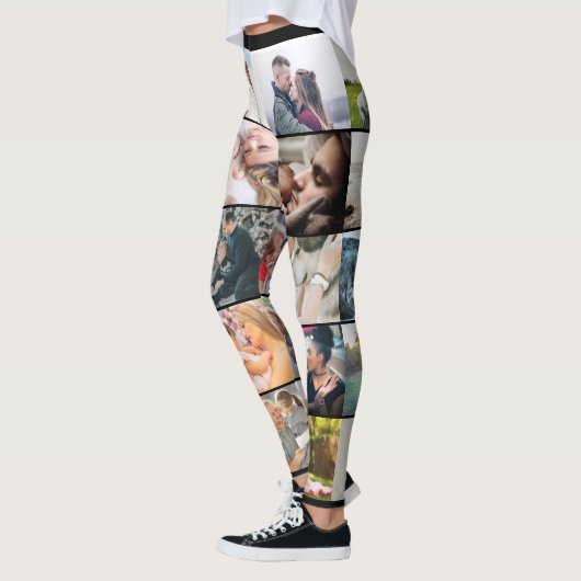 ファミパーソナライズされたリーカスタム写真コラージュ20枚 レギンス (左)