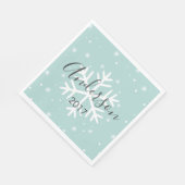ファミパーソナライズされたリースノーフレーク紙ナプキンス スタンダードランチョンナプキン (角)