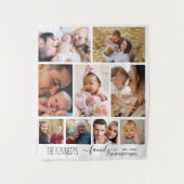 ファミパーソナライズされたリーネーム引用文9フォトコラージュ  タペストリー (正面)