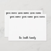 ファミパーソナライズされたリーノート サンキューカード (正面/裏面)