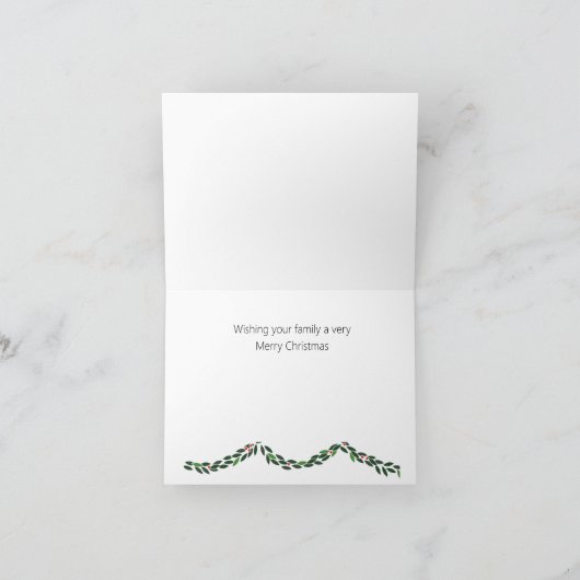 ファミパーソナライズされたリーフォトクリスマス シーズンカード (内部)