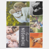 ファミパーソナライズされたリーフォトコラージュ フリースブランケット (正面)