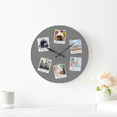 ファミパーソナライズされたリー6フォトカスタム ラージ壁時計 (ホーム)