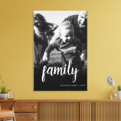 ファミパーソナライズされたリ写真黒抽象芸術オーバーレイ キャンバスプリント (インサイチュ (リビング))