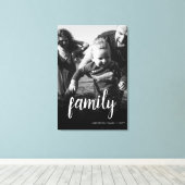 ファミパーソナライズされたリ写真黒抽象芸術オーバーレイ キャンバスプリント (インサイチュ (ウッドフロア))