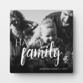 ファミパーソナライズされたリ写真黒抽象芸術オーバーレイ フォトプラーク (正面)