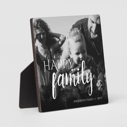 ファミパーソナライズされたリ写真黒抽象芸術オーバーレイ フォトプラーク (正面)