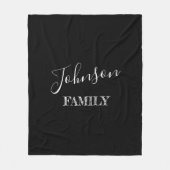 ファミパーソナライズされたリ名(黒) フリースブランケット (正面)