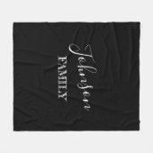 ファミパーソナライズされたリ名(黒) フリースブランケット (正面(横))