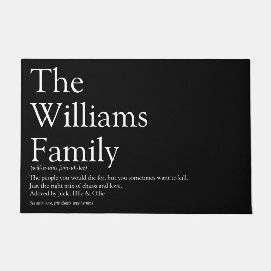 ファミパーソナライズされたリ定義 ドアマット (正面)