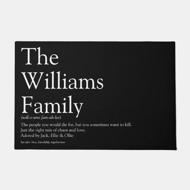 ファミパーソナライズされたリ定義 ドアマット (正面)