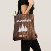 ファミパーソナライズされたリ素朴ウッド自然トートバッグ トートバッグ (クローズアップ)