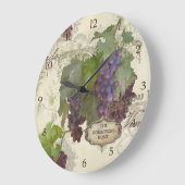 ファミパーソナライズされたリ素朴・カリフォルニアブドウ園 ラージ壁時計 (傾斜)
