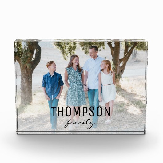 ファミパーソナライズされたリ1フォトファミリ名のオーバーレイ フォトブロック (正面)