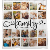 ファミモダンリスクリプト20フォトコラージュシックおもしろい シャワーカーテン (正面)