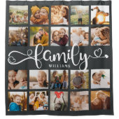 ファミモダンリスクリプト20フォトコラージュシックグレー シャワーカーテン (正面)