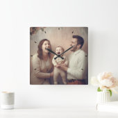 ファミモダンリフォトミントシンプルラブリーギフトスクエア スクエア壁時計 (ホーム)