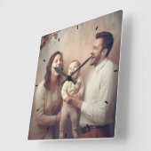 ファミモダンリフォトミントシンプルラブリーギフトスクエア スクエア壁時計 (傾斜)