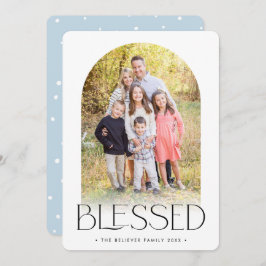 ファミモダンリミニマルオ賛美淡い色のの青 案内状