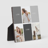 ファミモダンリーコラージュ写真&グレーラブリーギフト フォトプラーク (正面)