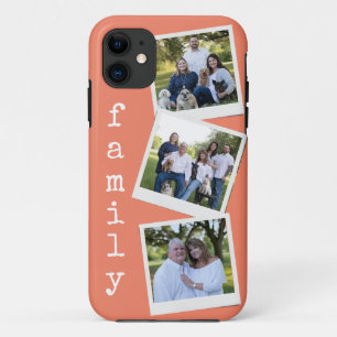 ファミモダンリー写真インスタントカメラフレームサンゴ iPhone 11 ケース
