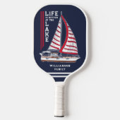 ファミモダンリ航海のーレイクハウスネイビーブルー ピックルボールラケット (裏面)
