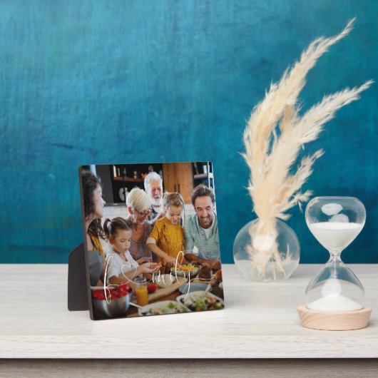 ファミユニークモダンリ写真ハートスクリプトタイポグラフィ フォトプラーク (インサイチュ)