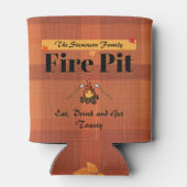 ファミリおもしろい名ファイアピットパーソナライズされた 缶クーラー (裏面)