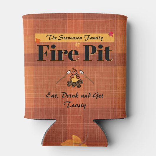 ファミリおもしろい名ファイアピットパーソナライズされた 缶クーラー (裏面)