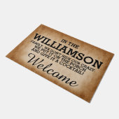 ファミリおもしろい名 ドアマット (アングル)