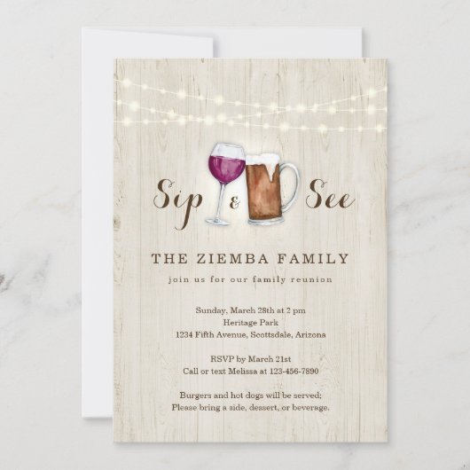 ファミリおもしろい懇親会招待状 招待状 (正面)