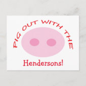 ファミリおもしろい懇親会BBQ招待状 インビテーションポストカード (正面)