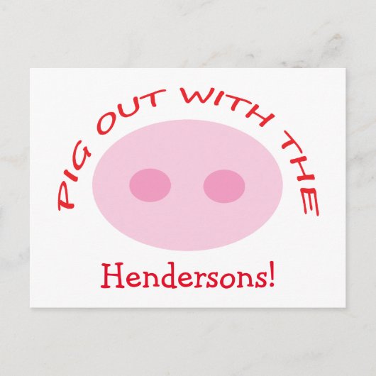 ファミリおもしろい懇親会BBQ招待状 インビテーションポストカード (正面)