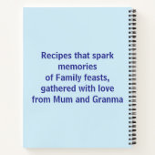 ファミリお気に入りのレシピ ノートブック (裏面)