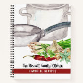 ファミリお気に入りのーウォーターカラーハーブ&スパイスレシピ  ノートブック (正面)