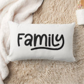 ファミリお洒落タイポグラフィ白黒 ランバークッション (ブランケット)