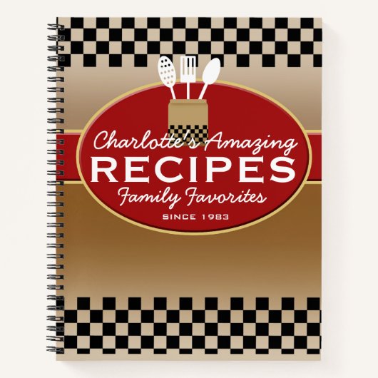 ファミリのお気に入りパーソナライズされたレシピ ノートブック (正面)