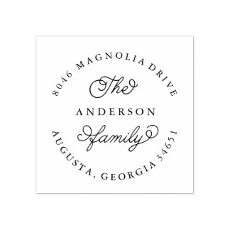 ファミリの新しい住所のラウンド差出人住所スタンプ ラバースタンプ