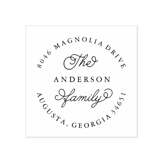 ファミリの新しい住所のラウンド差出人住所スタンプ ラバースタンプ (インプリント)