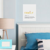 ファミリの白ミニマル金ゴールドの定義 箔ポスター (インサイチュ (寝室))