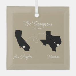 ファミリの移動を開始州 ガラスオーナメント