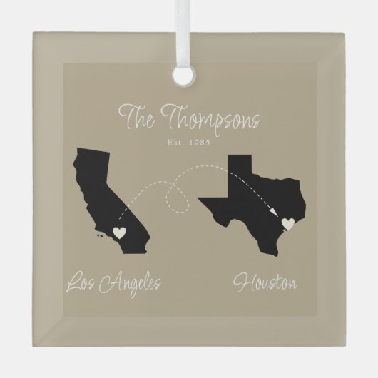 ファミリの移動を開始州 ガラスオーナメント (正面)